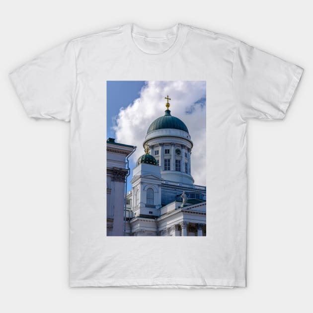 Main dome of white Helsinki Cathedral T-Shirt by lena-maximova